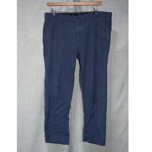 Ted Baker London Blue Micro-Pattern Slim Fit Chino Pants 34R